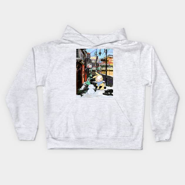 Snowbunny Kids Hoodie by kurilord